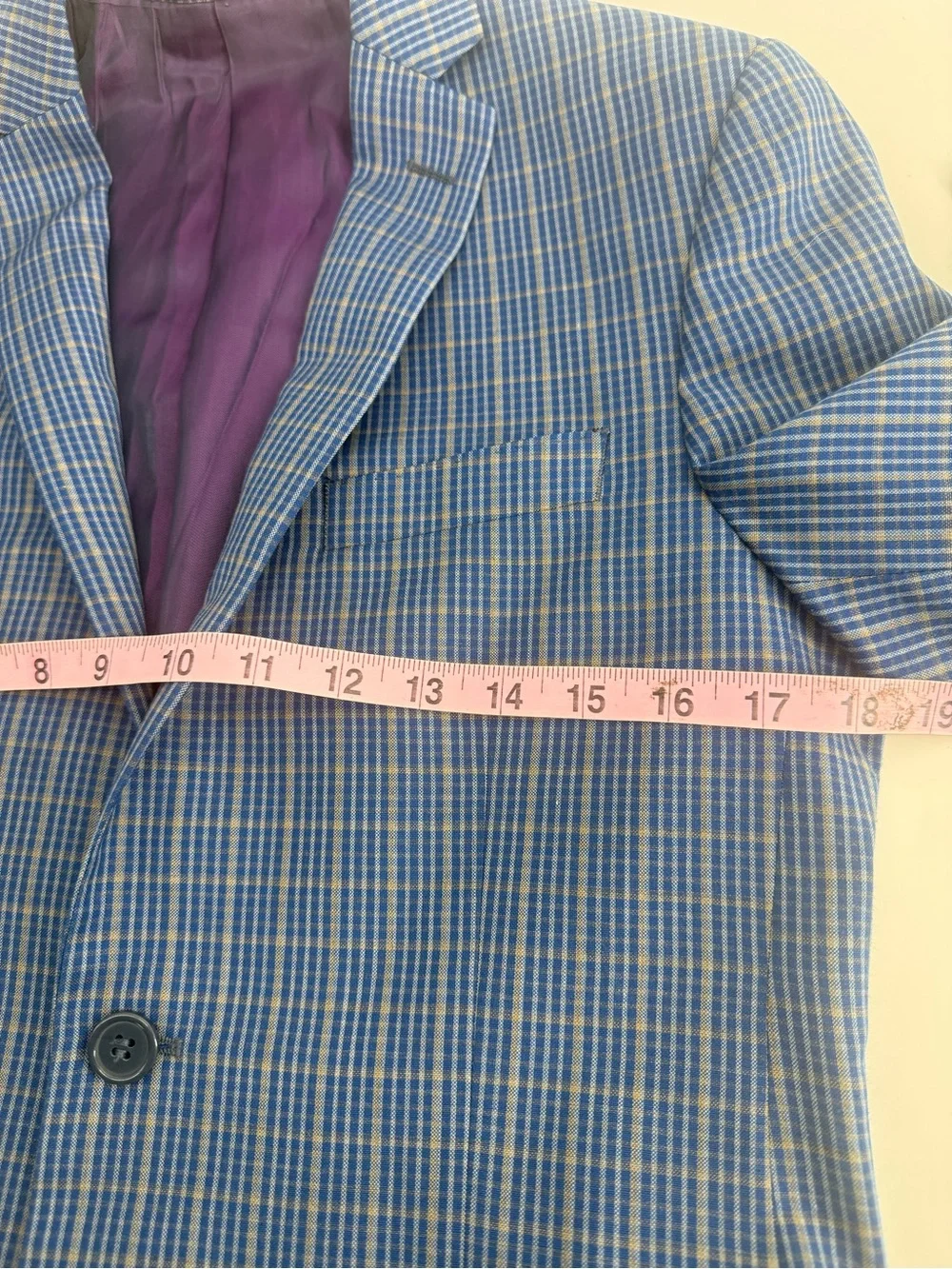 Boys Light Blue Plaid Blazer SZ 17 R By The Princeton Boys Collection